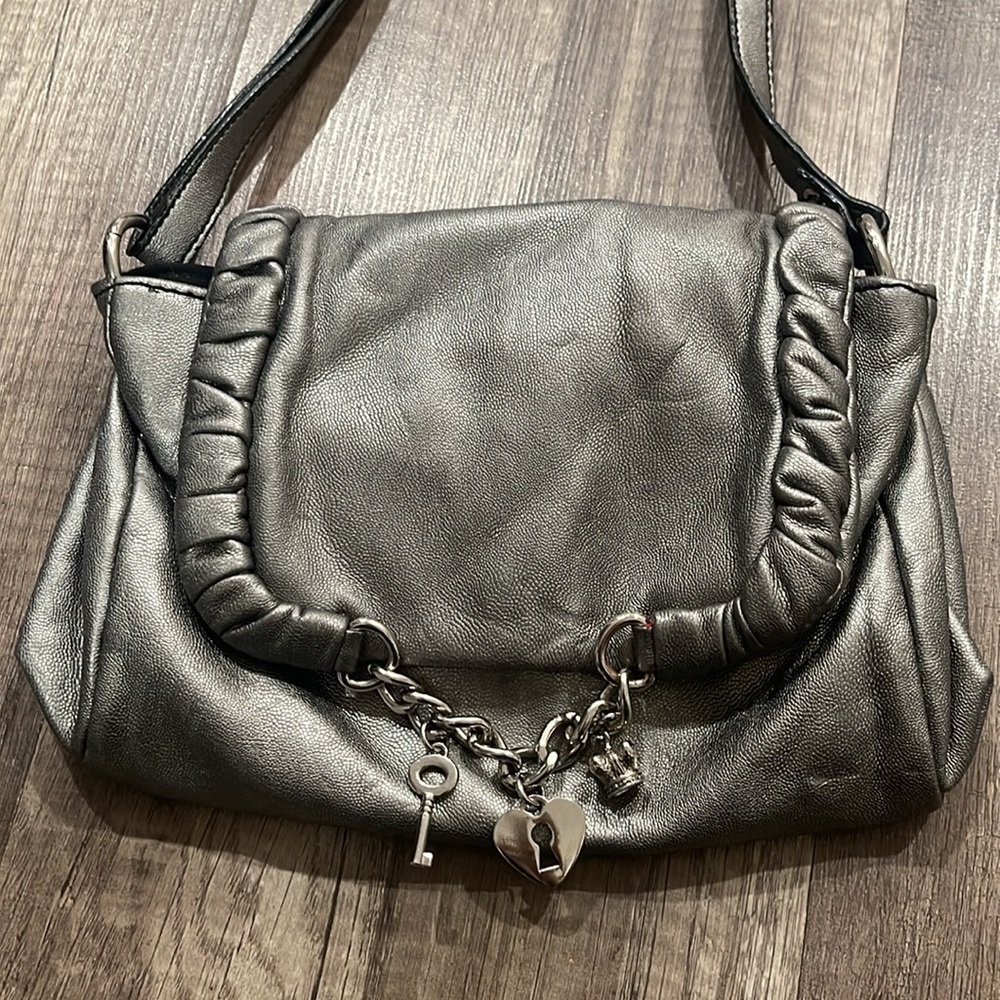 Charm Bracelet Silver Mini Crossbody Bag Clutch Nine Co Y2k Crown Lock Key